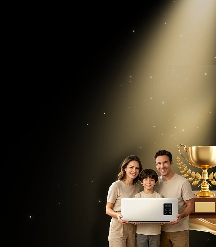 Happy Family with Product